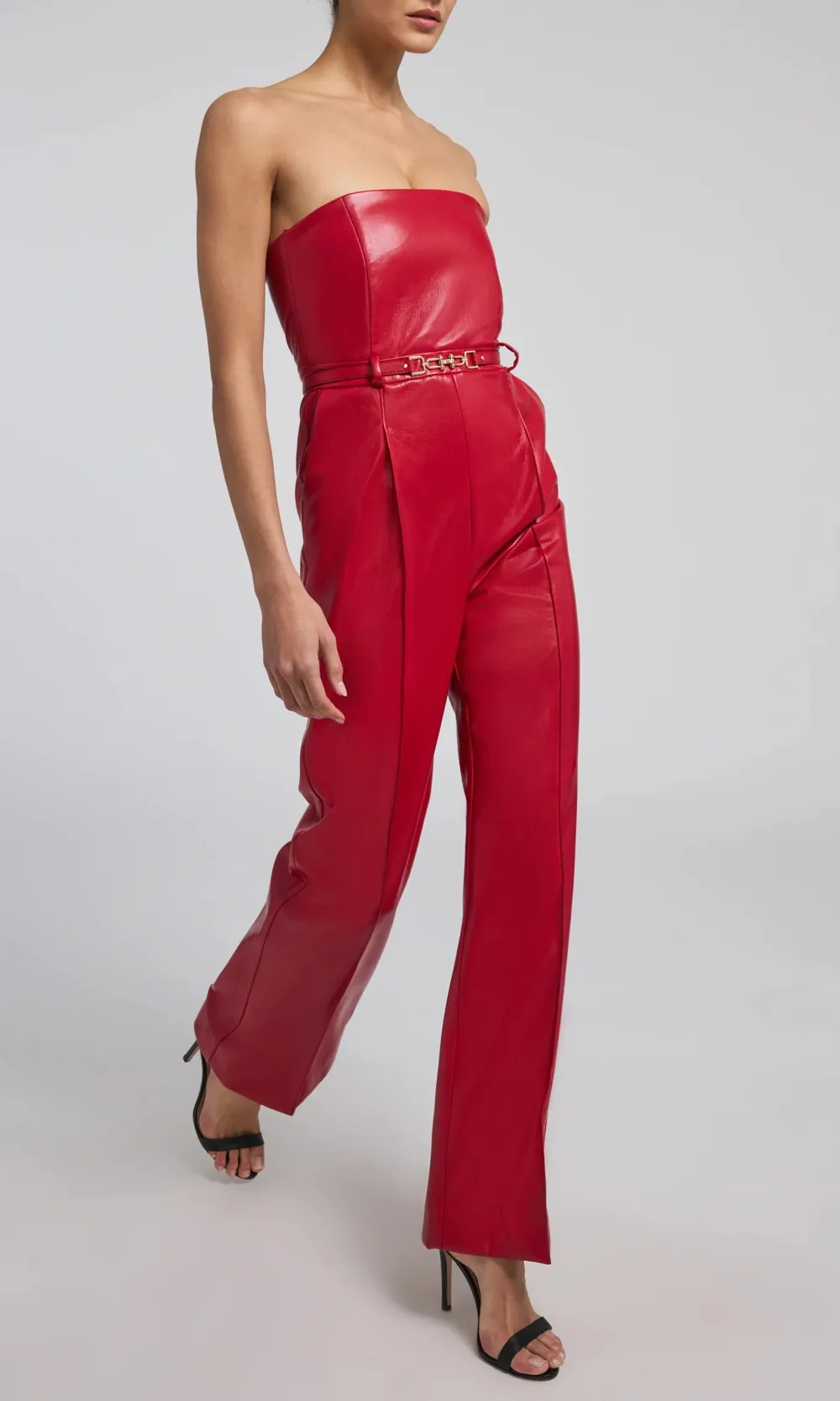 Leather Wide Leg Jumpsuit
