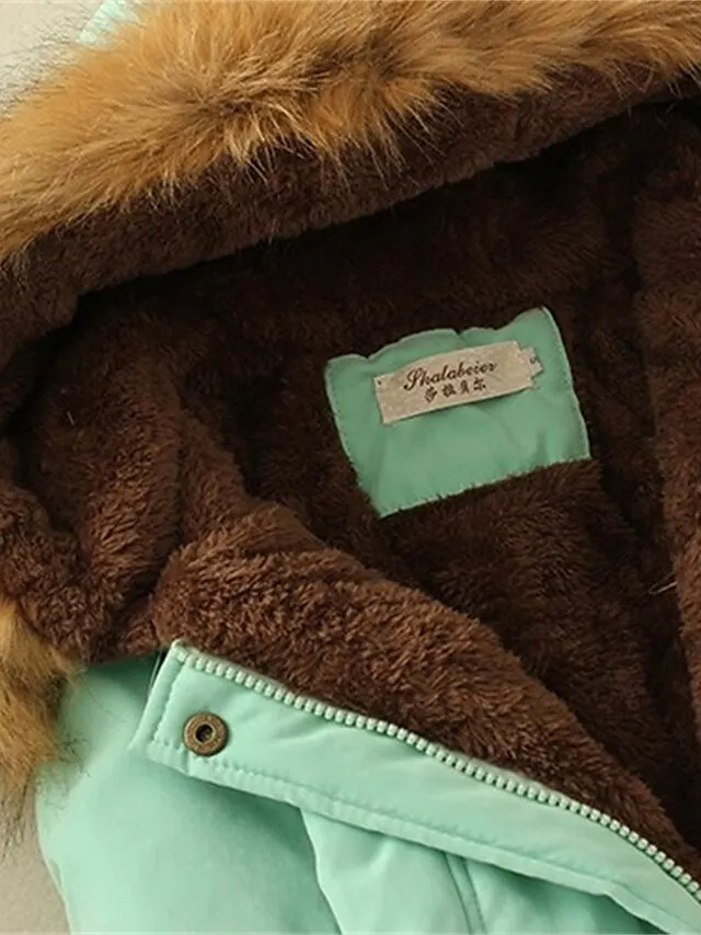 Women's Winter Coat Fleece Lined Parka Thermal Warm Windproof Puffer Jacket with Pocket Hooded Heated Jacket Fall Outerwear Drawstring Outdoor Street Fashion Casual Outerwear