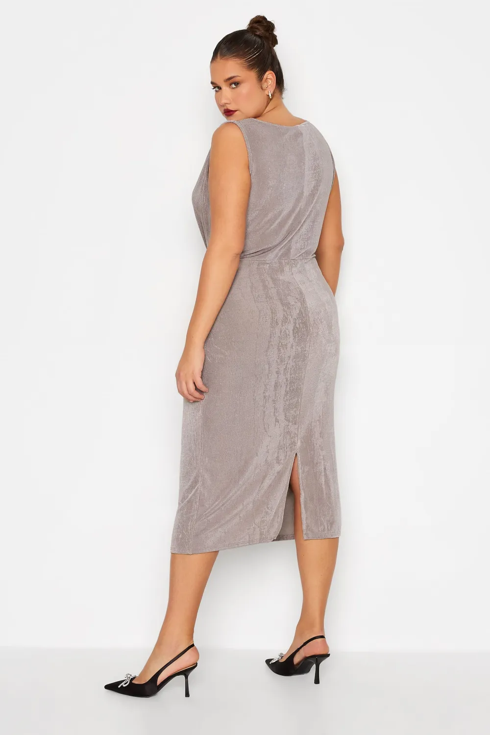 LTS Tall Silver Knot Front Midi Dress