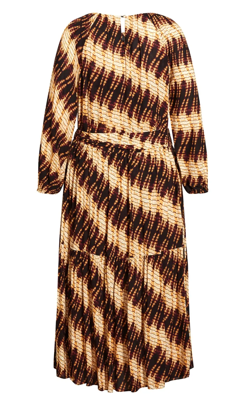 Evans Brown Swirl Print Tiered Midaxi Dress