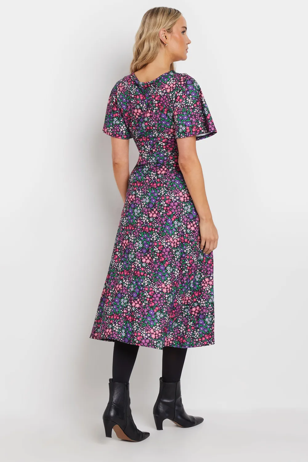 LTS Tall Purple Floral Print Midi Dress