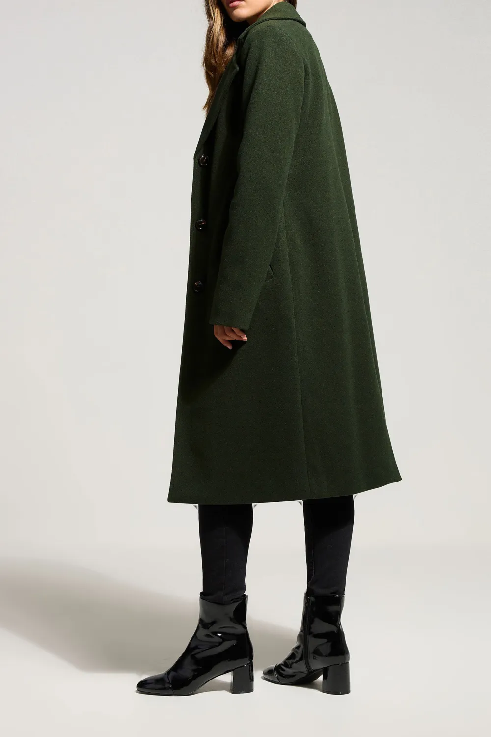 Dark Green Casual Style Coat