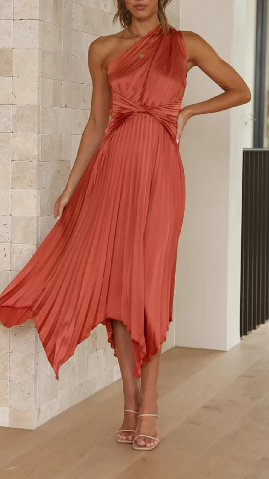One Shoulder Midi Dress
