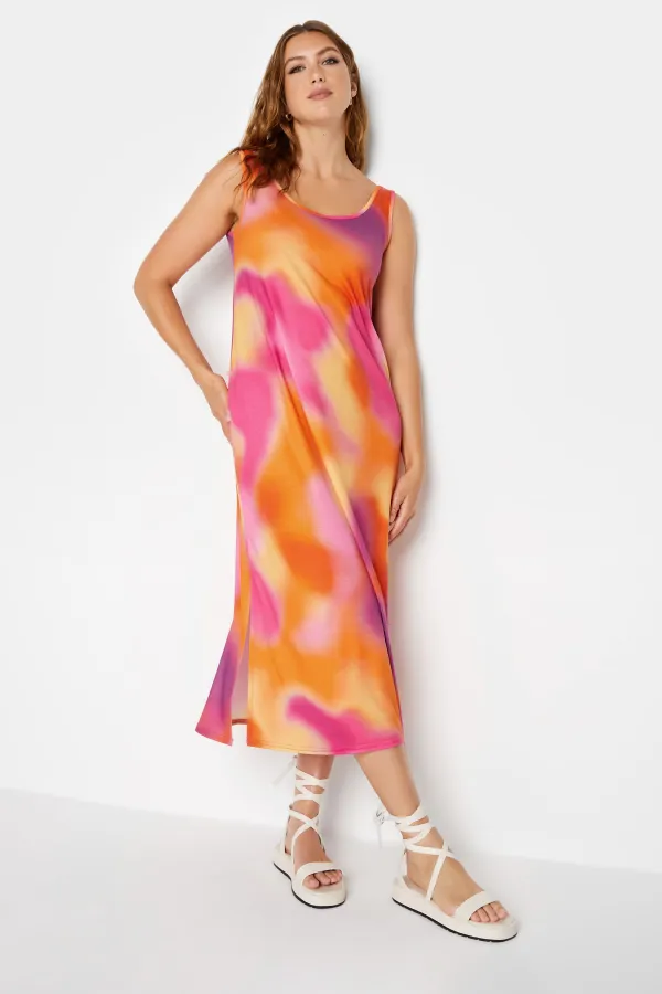 LTS Tall Orange Tie Dye Midi Dress