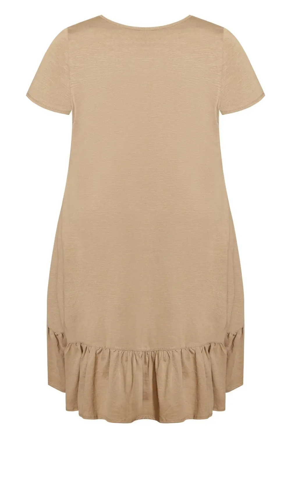 Evans Brown Dipped Smock Hem T-Shirt Dress