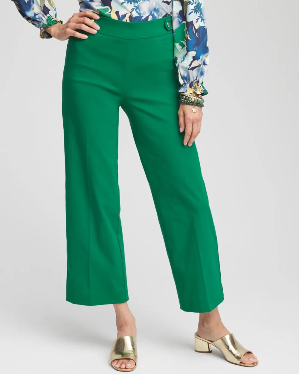 High Waisted Straight Leg Trousers