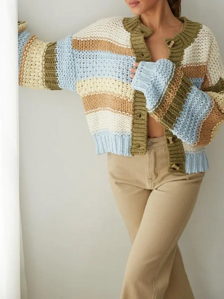 Shiloh Chunky Striped Cardigan