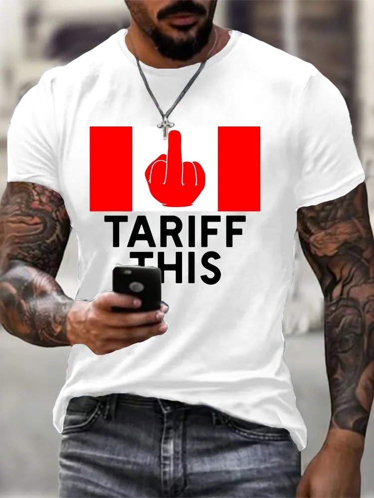 Men'S Short Sleeve Crew Neck Cotton Print T-Shirt