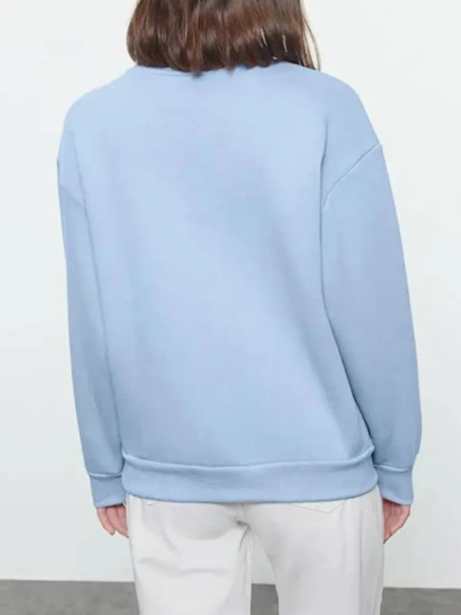 Casual Loose-Fit Crew Neck Sweatshirt