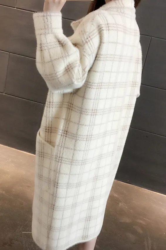 Oversized Faux Mink long lapel coat