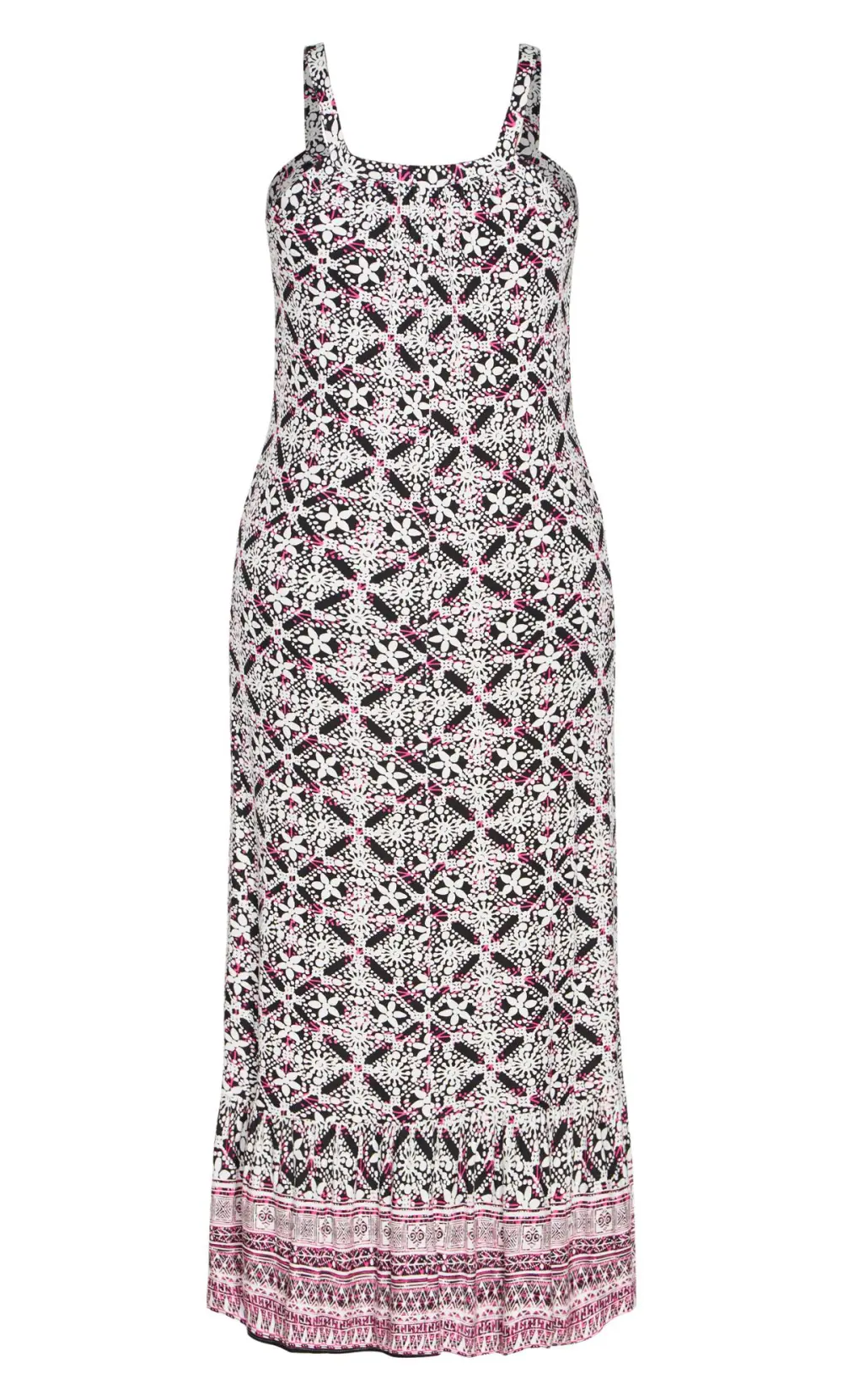 Evans Pink Strappy Tile Dress