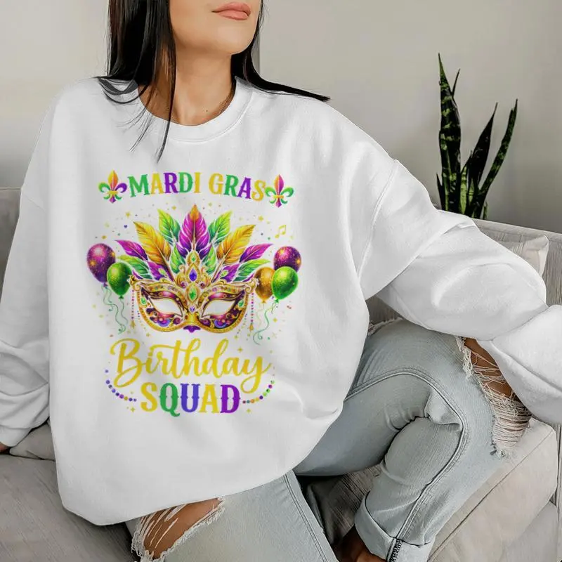 Birthday Squad Mardi Gras Crew Party Girl Toddler Boys Women Sweatshirt