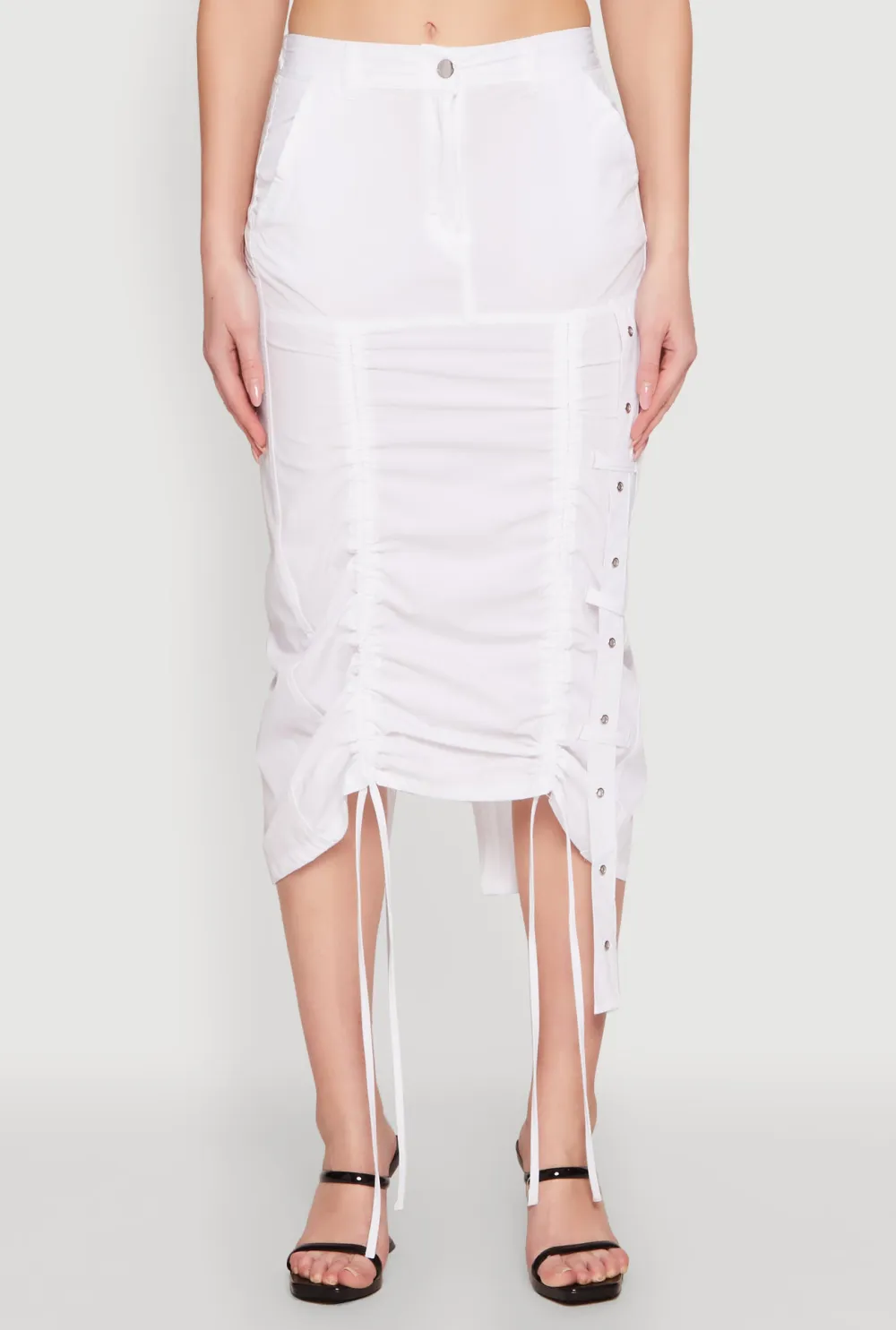 Mid Length Slit Skirt