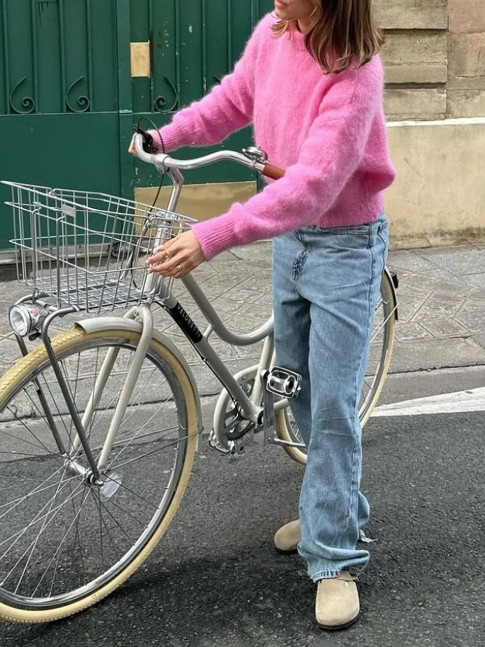 Casual Style Sweater Rose Pink