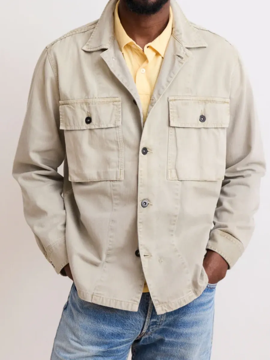 Men's Beige Cotton Jacket