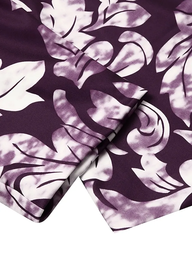 Women‘s Plus Size Curve Dress Set Print Crew Neck Long Sleeve Spring Fall Elegant Maxi long Dress Formal Party Dress