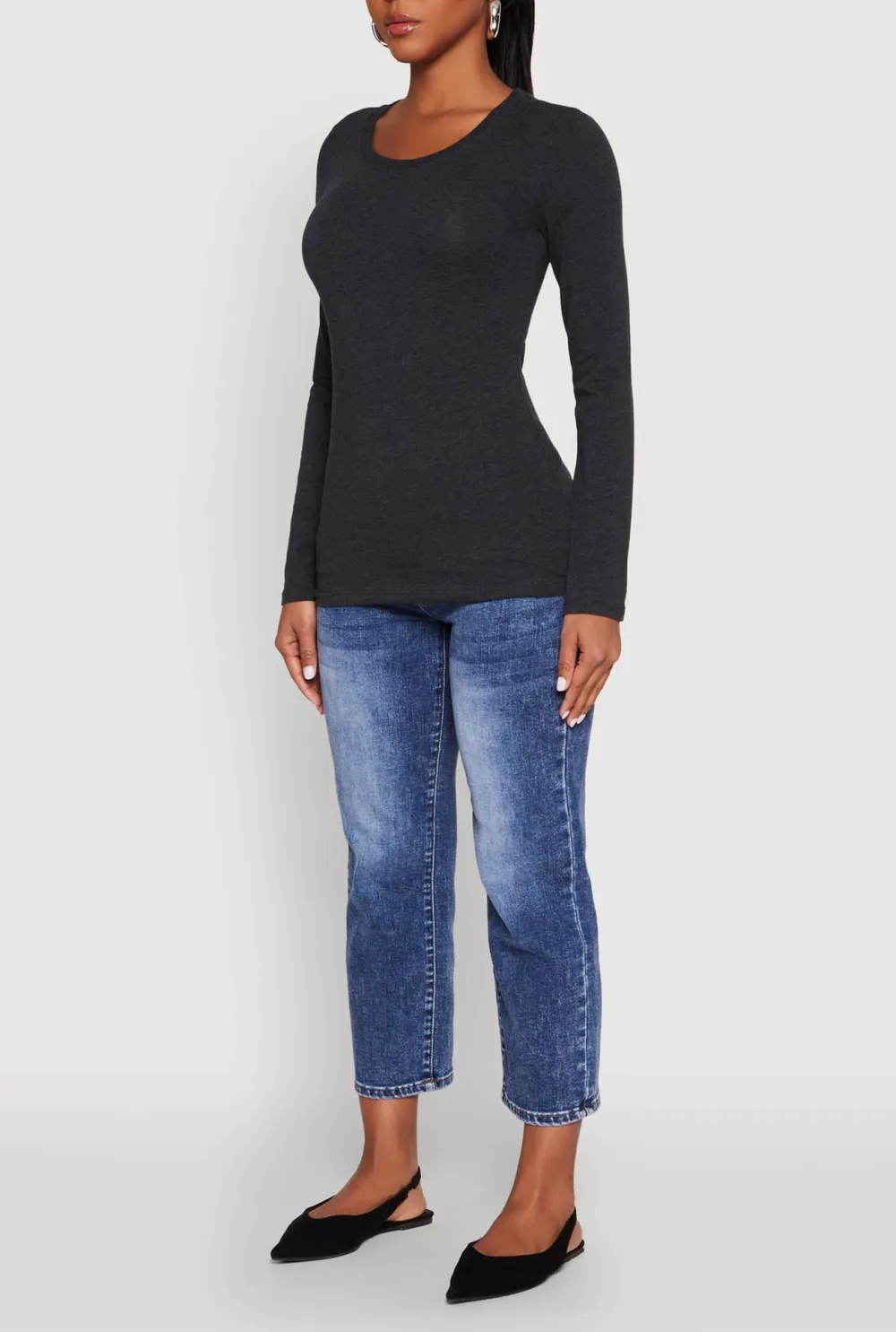 Solid Color Long Sleeved Top