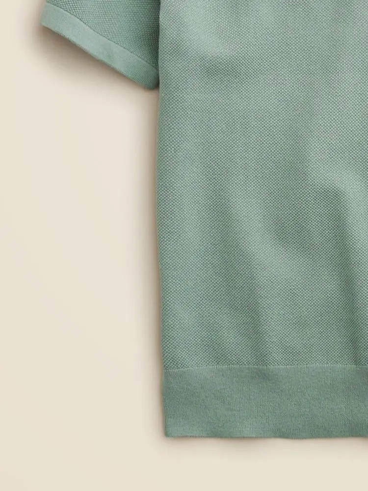 Light Green Short Sleeve Knit Sweater