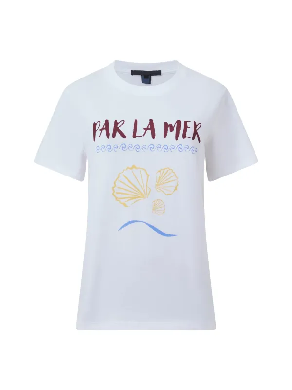 Soft Coastal Print Cotton T-Shirt