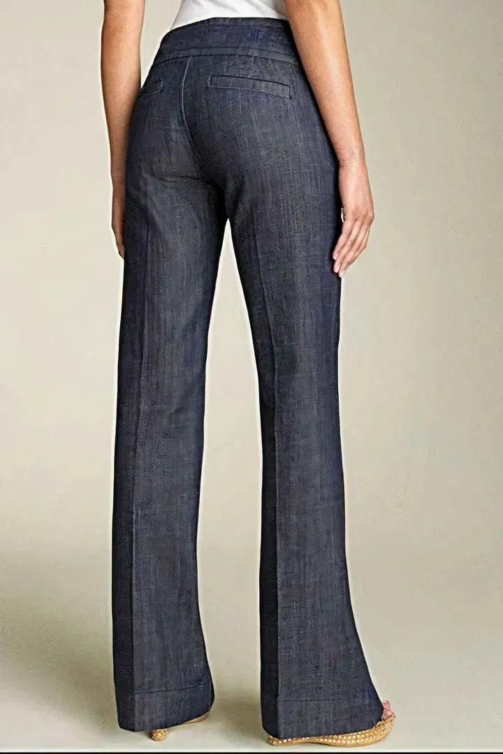 Double Breasted Pocket Detail Flare Mid Rise Jeans