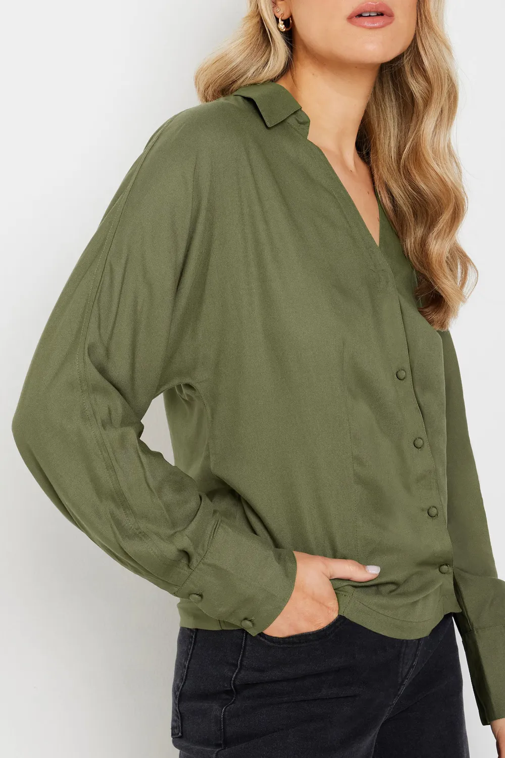 Asymmetric V-Neck Shirt