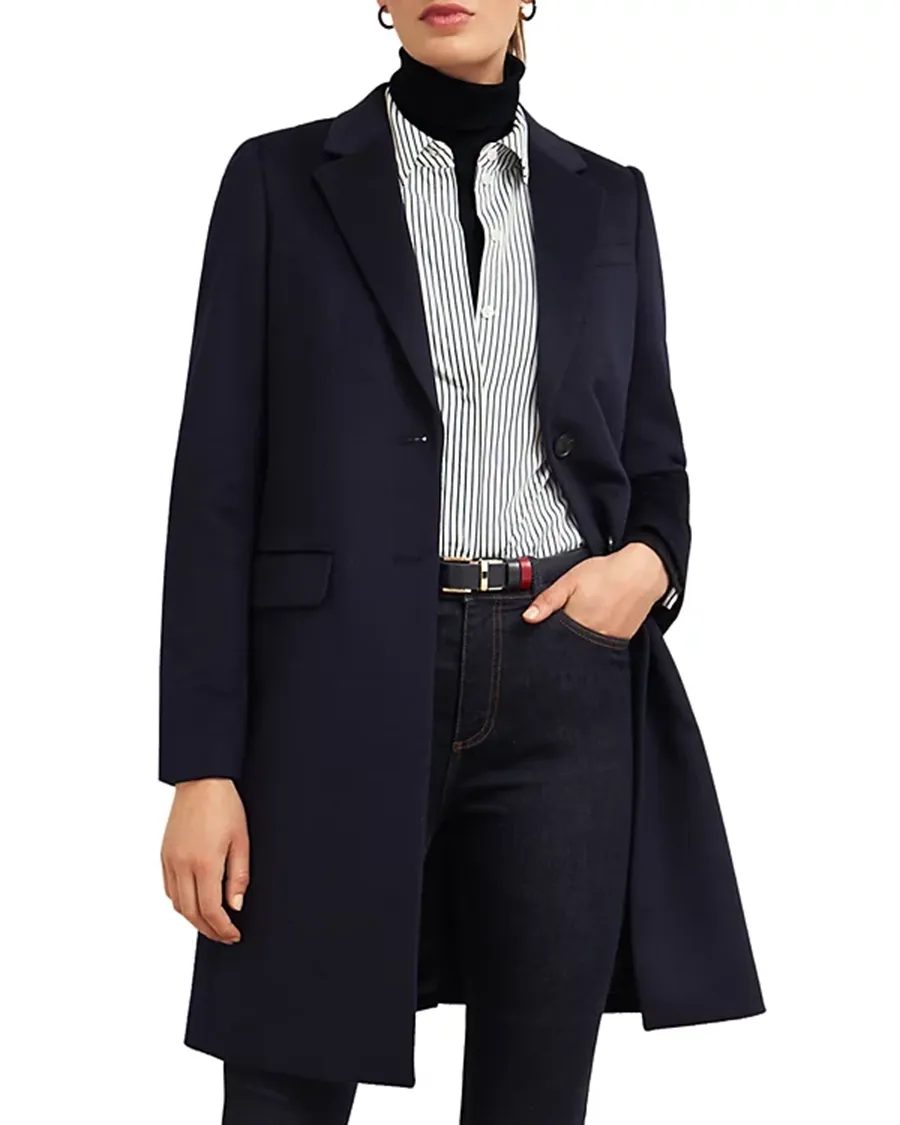 Flap Pockets at Front Wool Coat