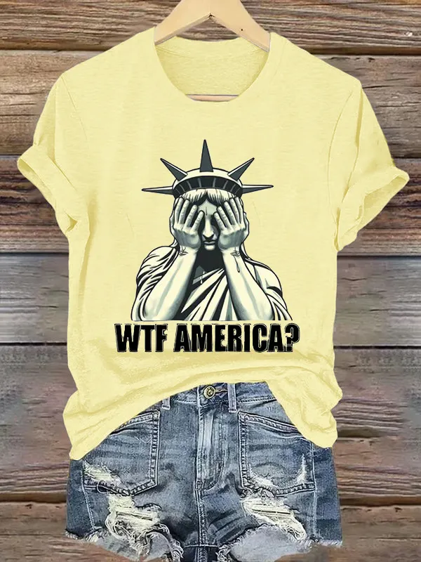 Retro America WTF Print T-Shirt