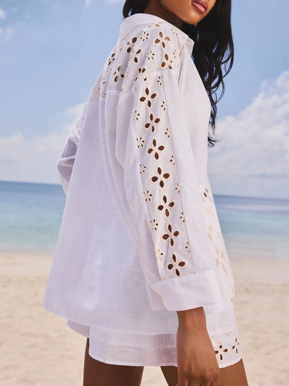 Loose Fit Printed Beach Cotton Shirt