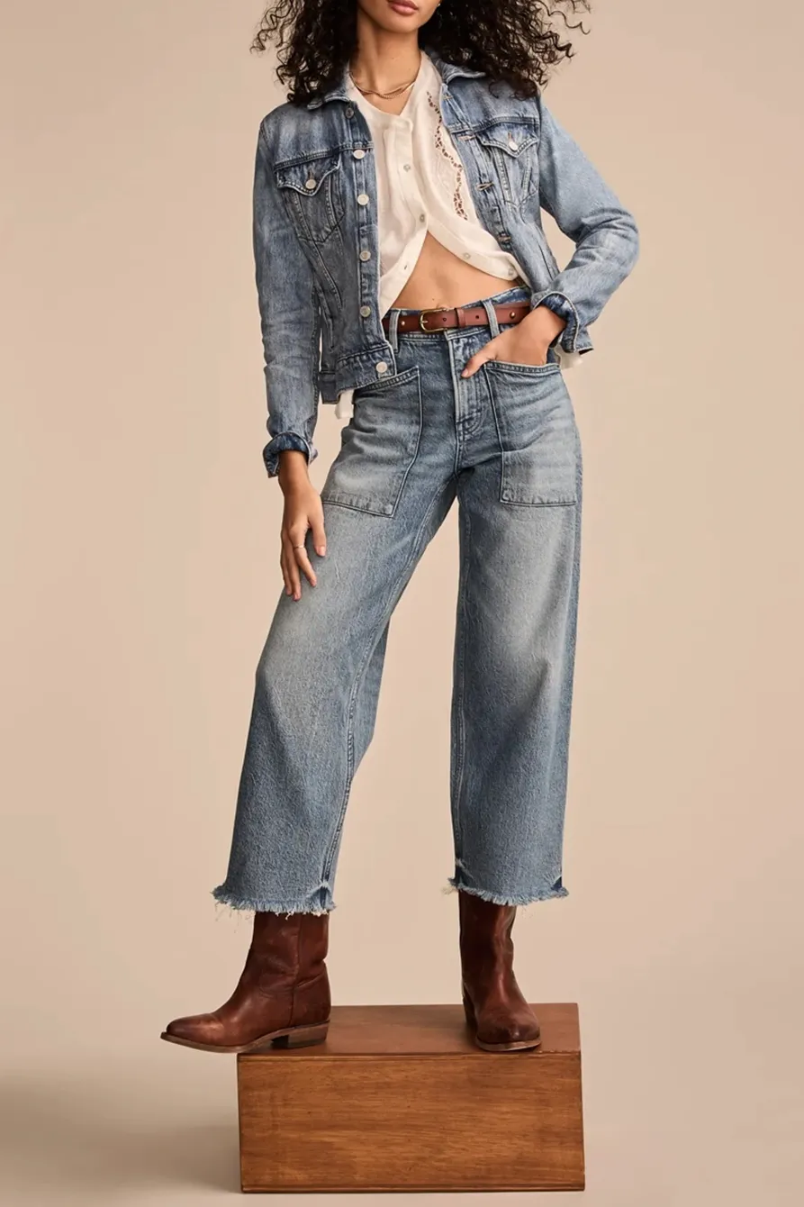 Lucky Legend Crop Patch Pocket Wide Leg