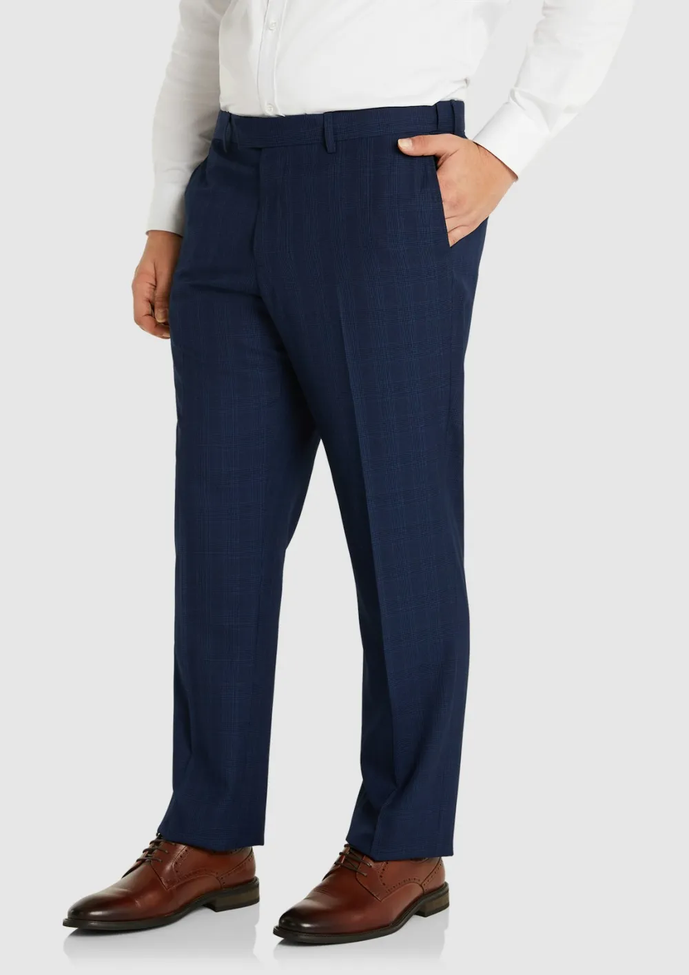 MODERN-FIT FLEX PLAID WOOL SUIT PANTS