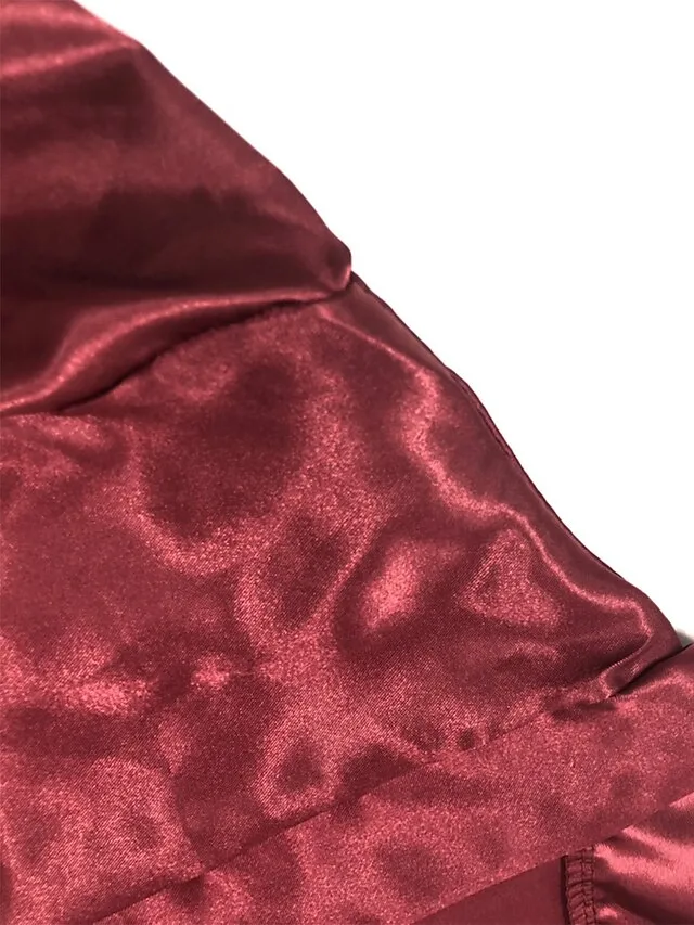 Women's Lace Satin Silk Pajamas Sets 4 Pieces Pure Color Simple Casual Soft Home Daily Bed Satin Breathable V Wire Long Sleeve Shorts Summer Spring Black Pink