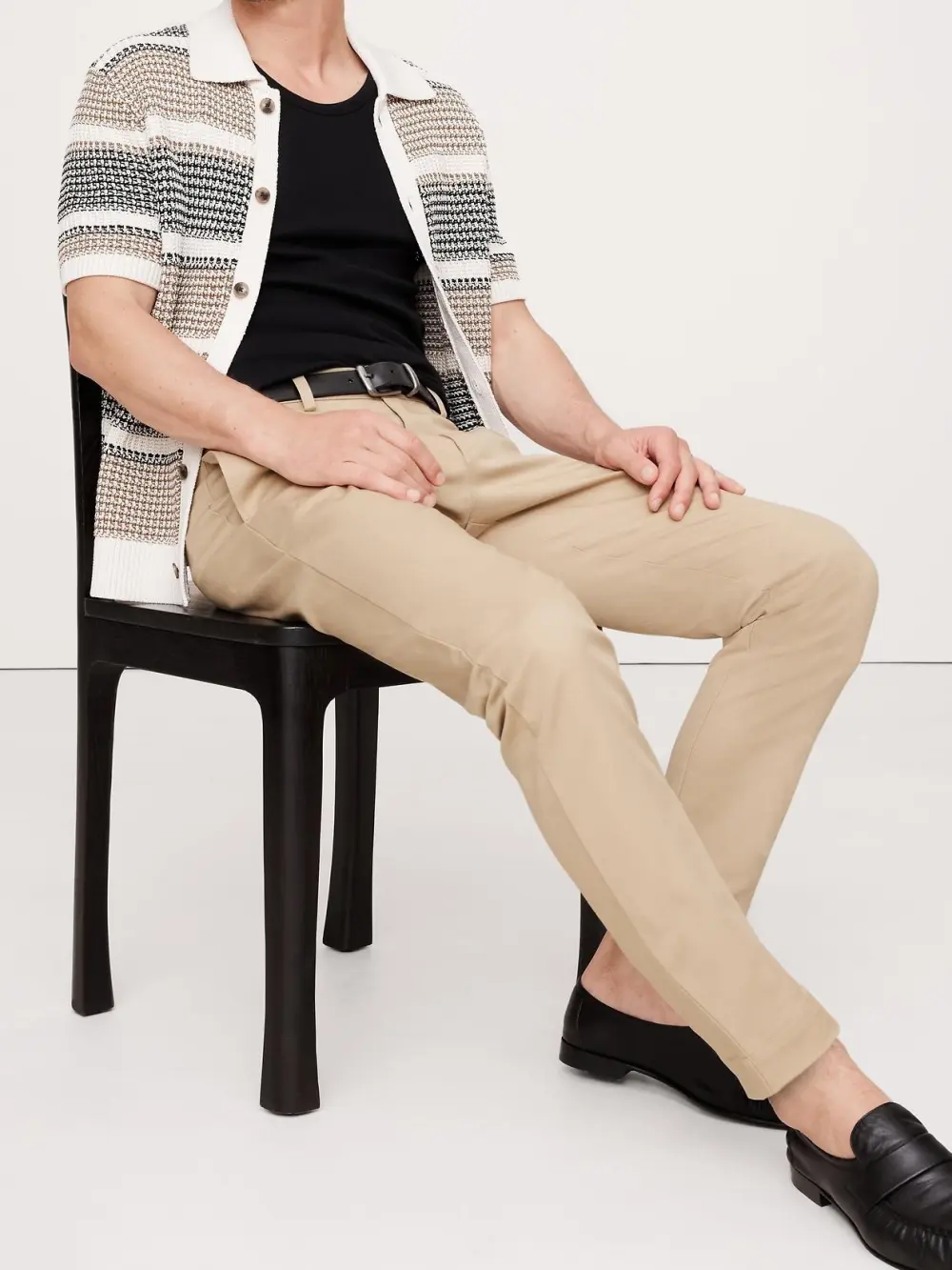 Skin-Friendly Khaki Beige Cotton Stretch Men's Trousers