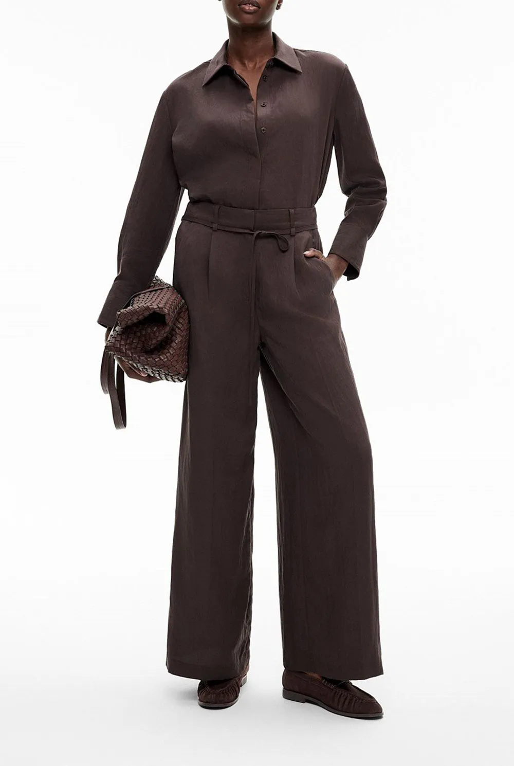 High-Waisted Slimming Wide-Leg Pants With A Belt