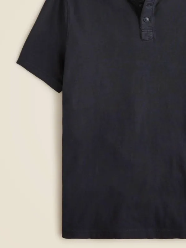 Dark Navy Henley Style T-Shirt