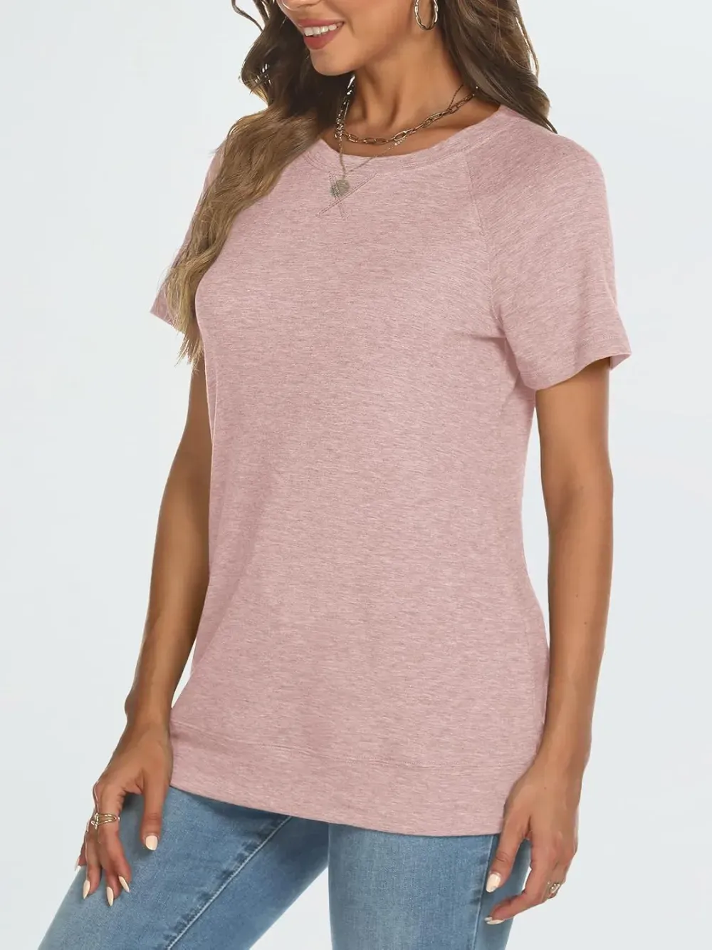 AUTOMET T Shirts Short Sleeve Crewneck Tees for Women Trendy Lightweight Soft Casual Summer Tops Clothes 2024