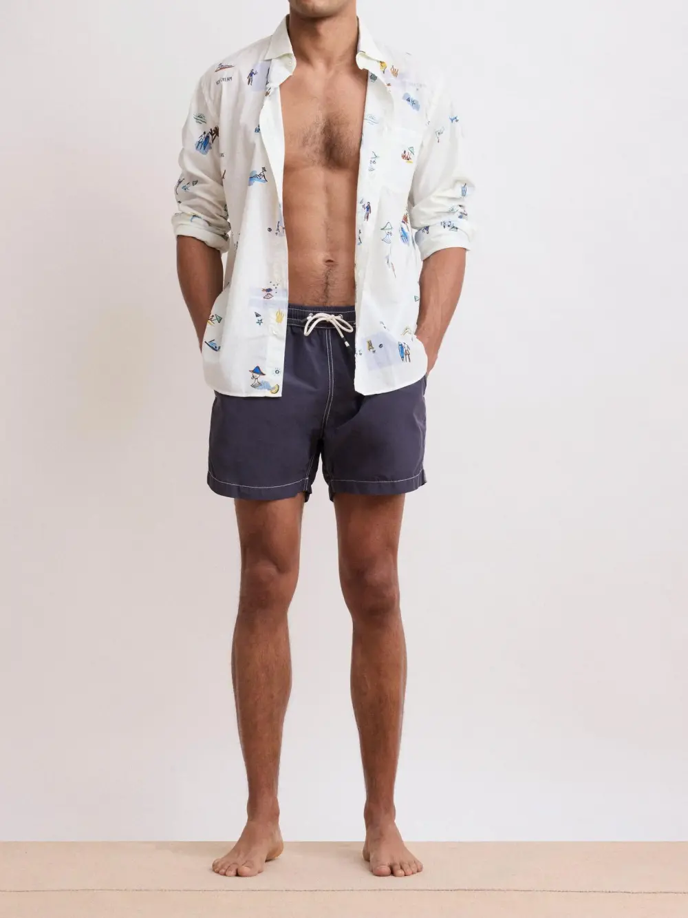 Loose Casual Comfortable Breathable Charcoal Swim Trunks