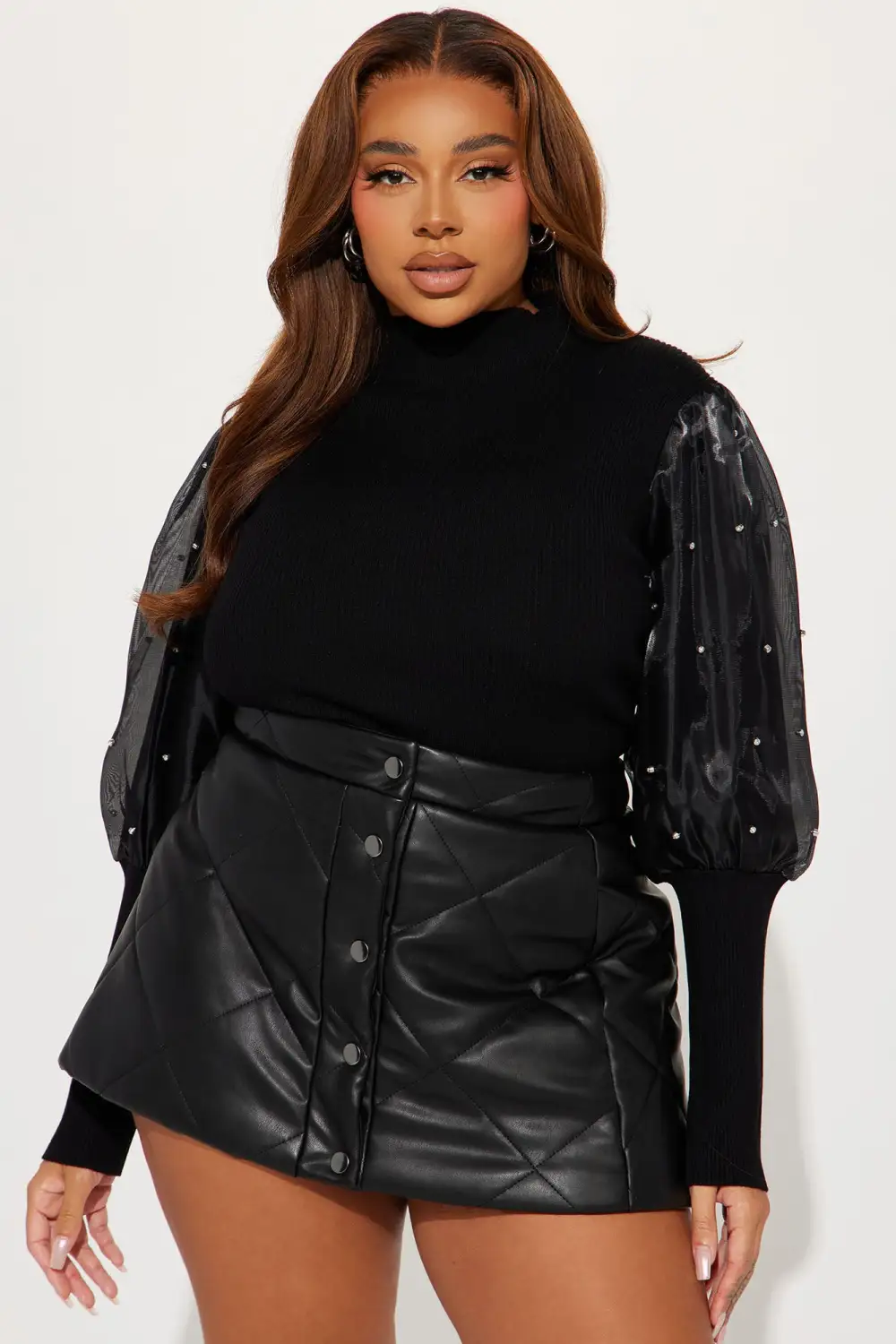 Just Checking In Sweater - Black