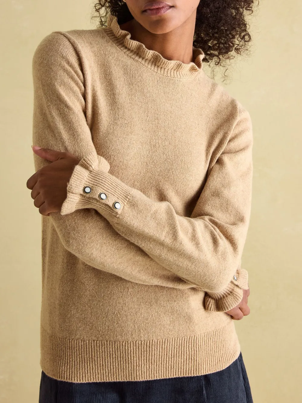 Frill Neck Long Sleeve Jumper