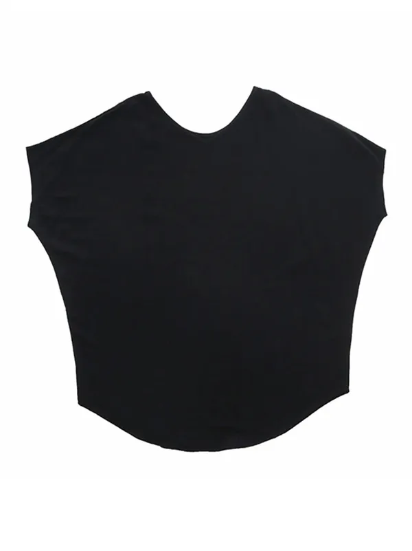 Casual Solid Loose Batwing Sleeves T-Shirt