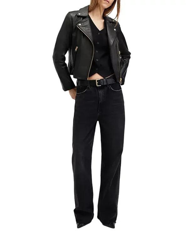 Slim Fit Leather Biker Jacket