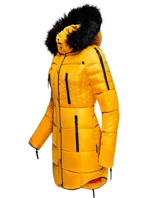 Women's winter mid-length parka coat