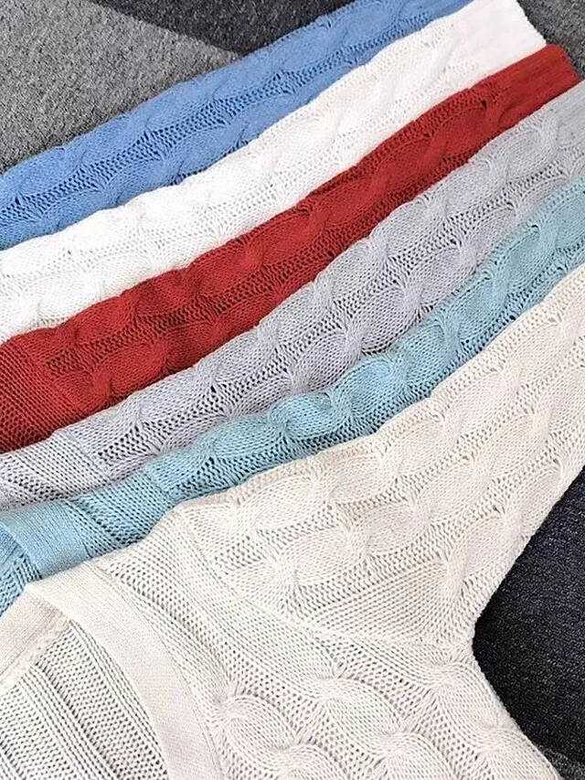 Spring Outfits - Women's Sweater Cardigans & T-Shirt & Scarf Set Cable-Knit Buttoned Cardigan with Pockets and Blouse T shirt Tee Basic