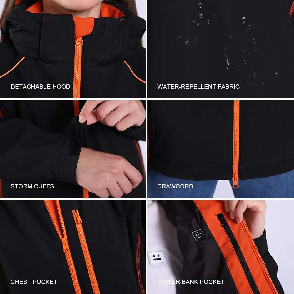 Women's Thermal Jacket Slim Fit Electric Hooded Jacket Winter