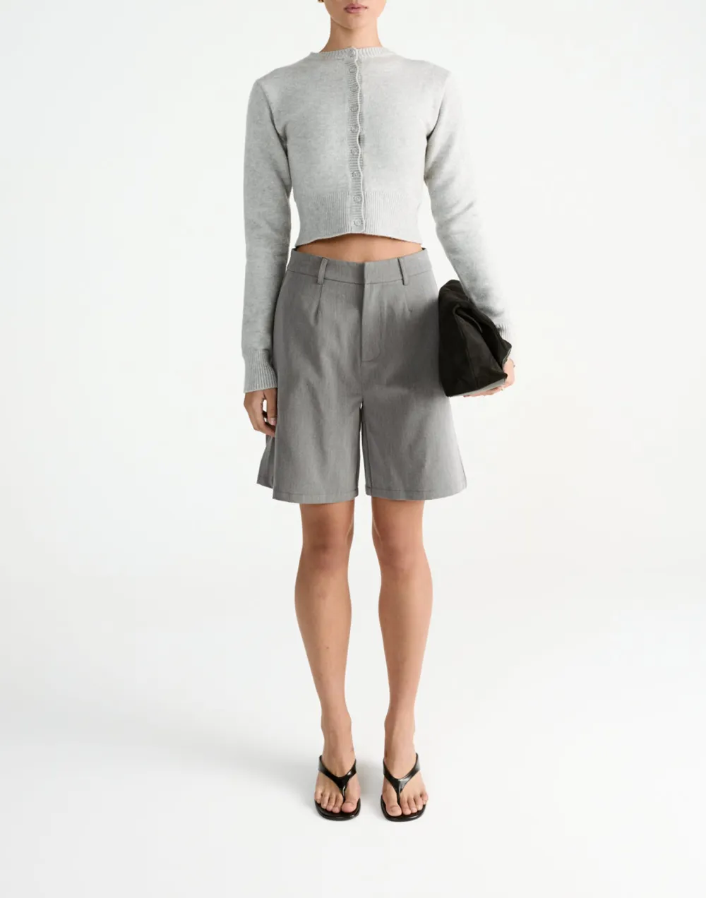 Minimalist High Waist Slim Wide Leg Short Style