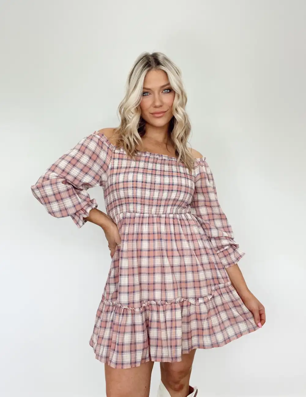 Own The Town Plaid Dress