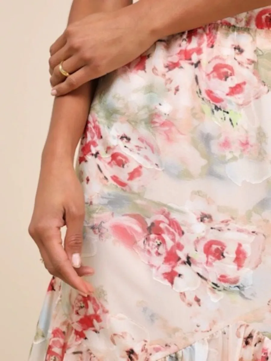 Flower Printed Maxi Skirt