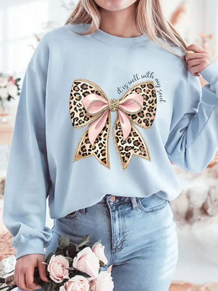 Leopard Bow Sweatshirt