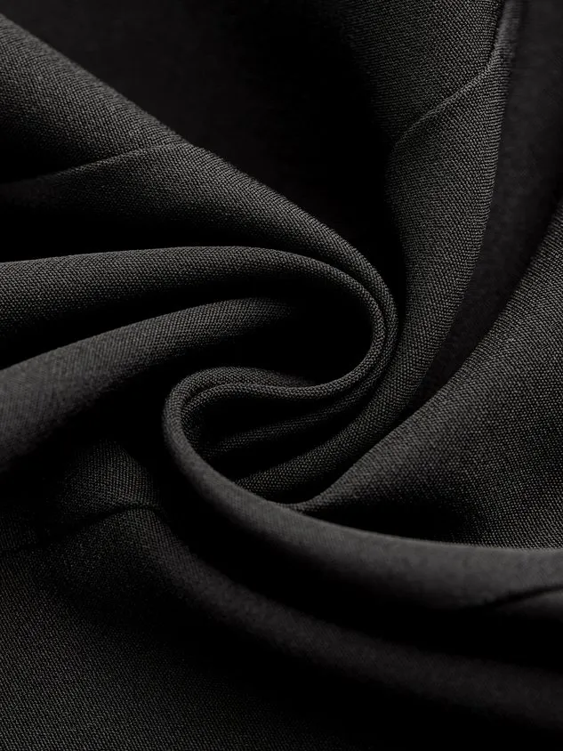 Black Long Sleeve Shift Buttoned Solid Jacket