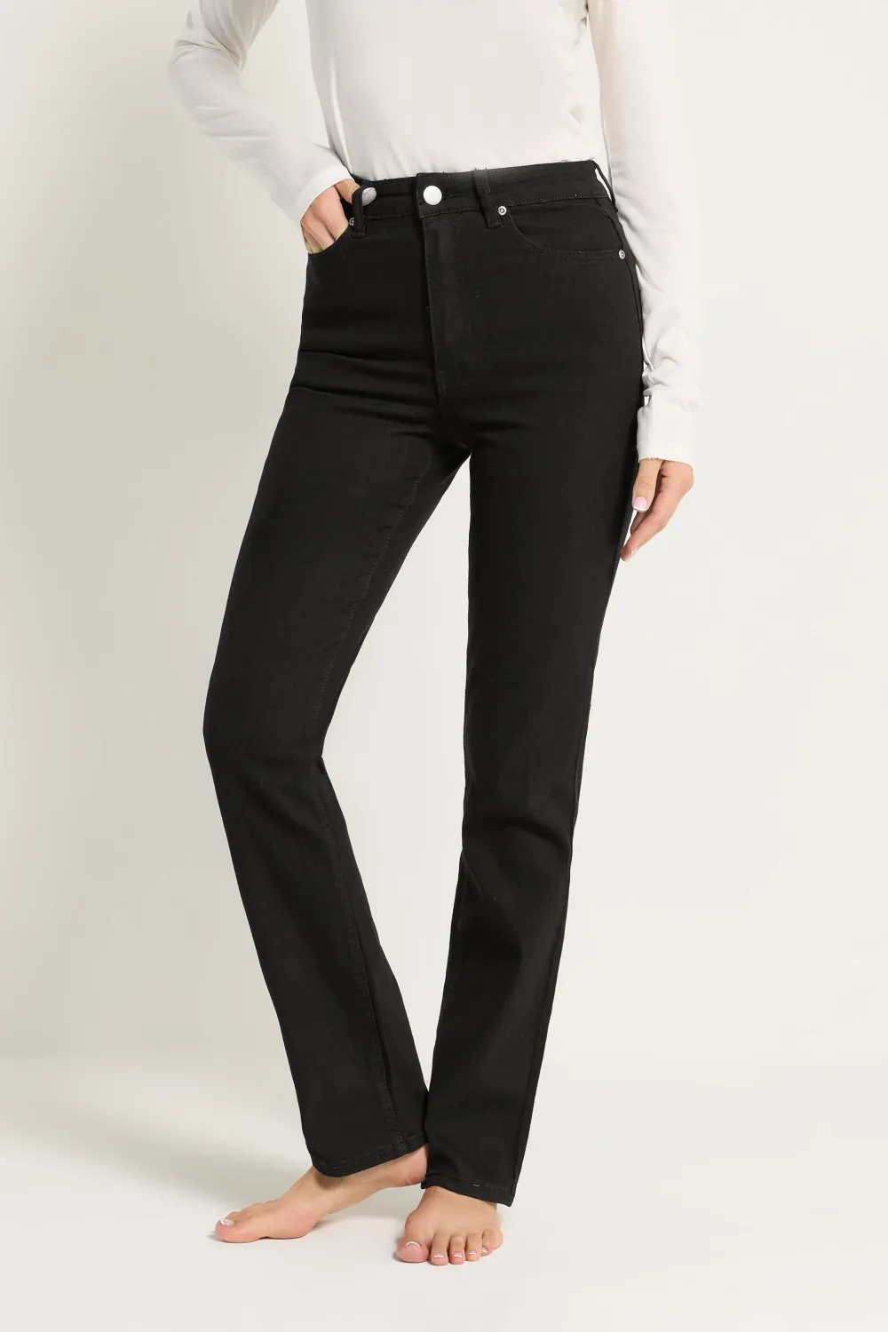 High Rise Straight Jeans