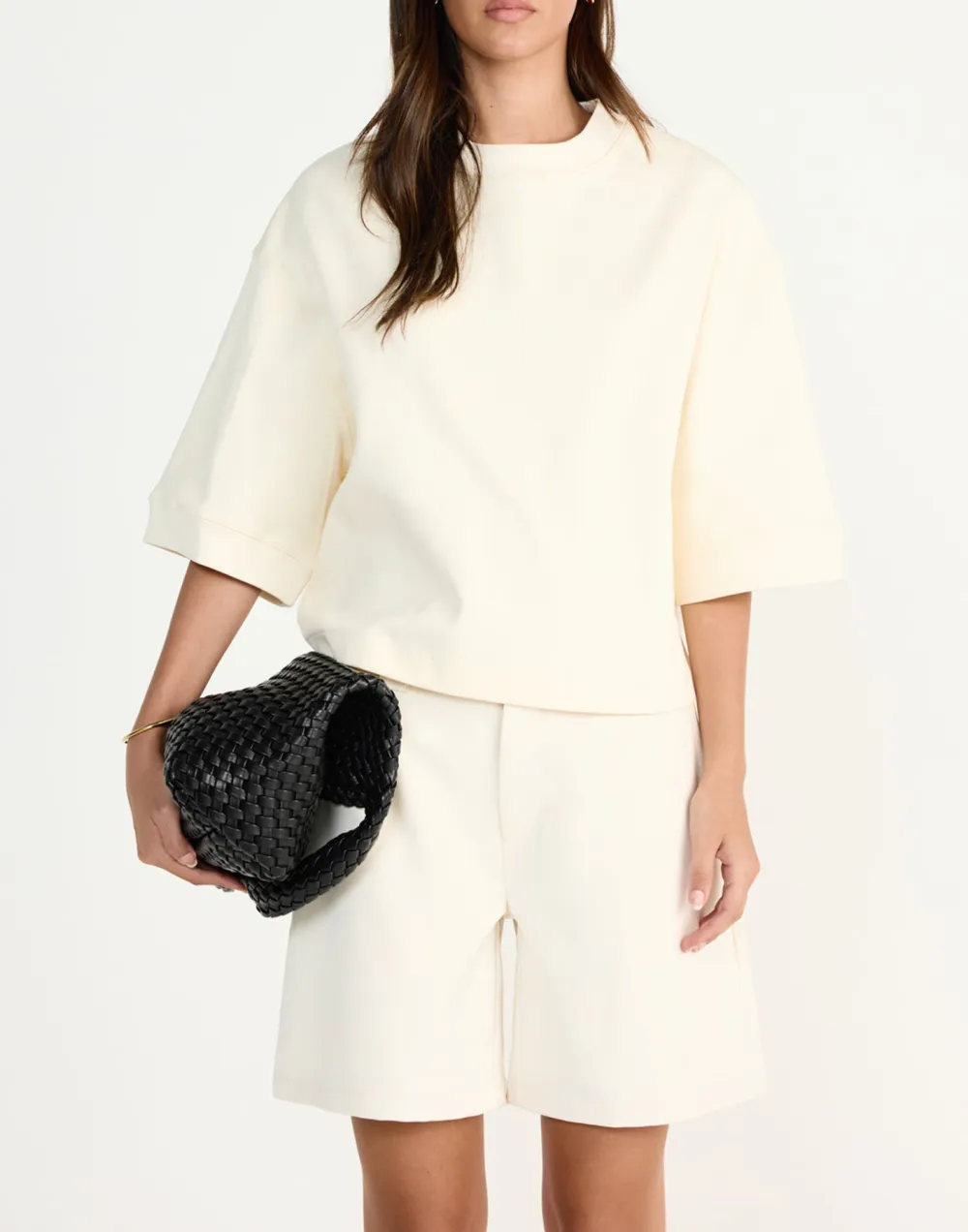 Solid Color Basic Loose Short Sleeves